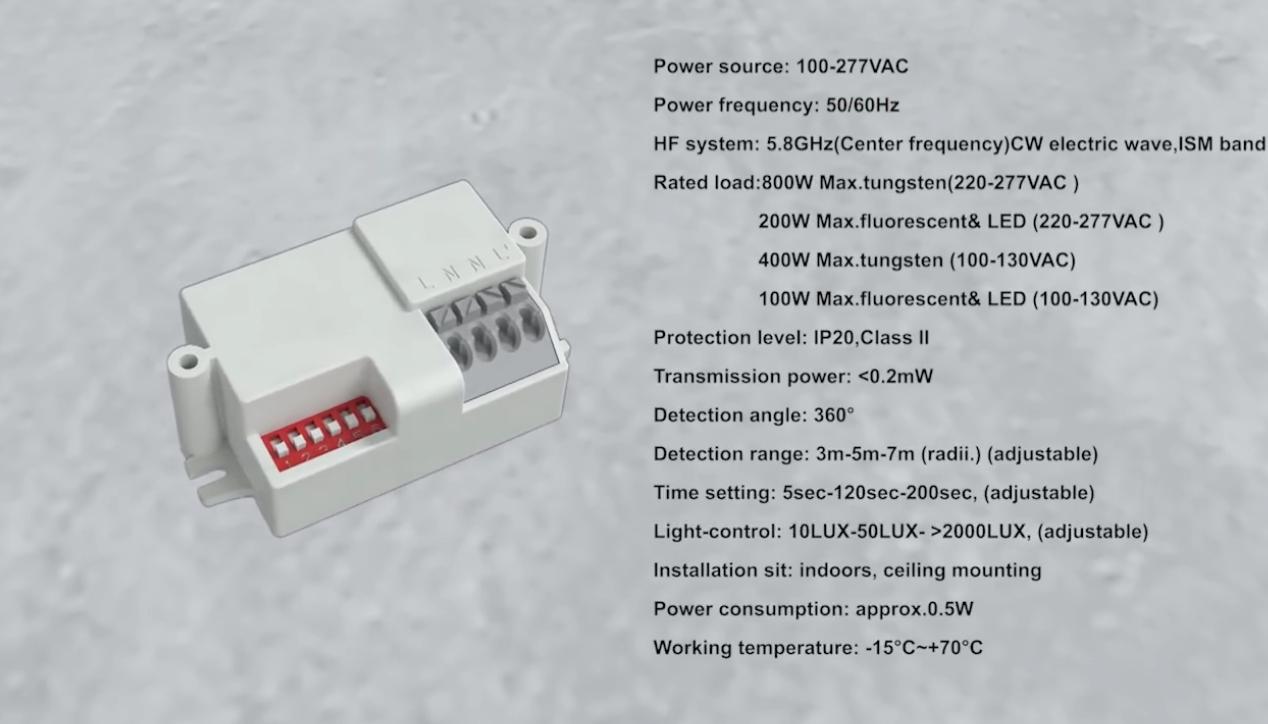 PDLUX lancia PD-MV1031-Sensore di movimento a microonde a 360 ° 5,8 GHz per illuminazione e sicurezza intelligenti