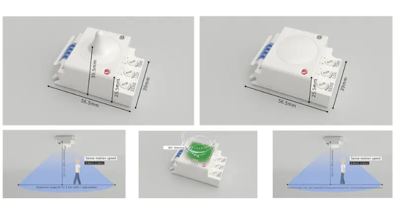 PDLUX lancia i sensori a microonde da 5,8 GHz PD-MV1029A e PD-MV1029B per l'illuminazione interna intelligente